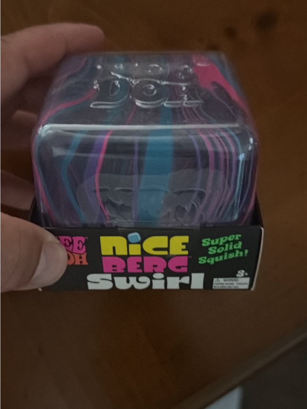 Nice Berg Swirl Super Squish Phone Grip - Black with Blue & Pink Swirl